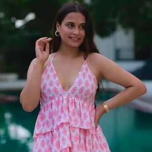 ชุดเดรสมิดิทรงเอไลน์ผ้าฝ้ายโบโฮทำด้วยมือลายดอกไม้สไตล์โบสีพื้นหลังพิมพ์ลายวินเทจคงทน - Product Image 5