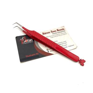 Pince à épiler à 90 degrés avec arc, pince à épiler pour cils durable, impression de logo personnalisée, testée à la main, service OEM - Product Image 3