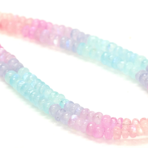 Natural Flashy Rainbow <b>Moonstone</b> Smooth Rondelle Beads, 6-9 mm Multi Color Rainbow <b>Moonstone</b> Smooth rondelle Bead, AAA Quality - Product Image 5