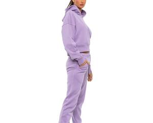 เสื้อฮู้ดผู้หญิงแบบครอปครึ่งซิป ผ้าฟลีซผสมคอตตอนและโพลีเอสเตอร์ พิมพ์ลายสำเร็จรูป สำหรับฤดูหนาว ระบายอากาศได้ดี ขายส่งสำหรับมืออาชีพ - Product Image 3