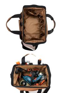 Brown Tool Bag With Multiple Pockets Durable Carry Case For Tools Equipment Storage - Product Image 3