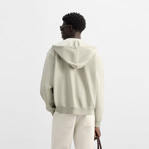 Sweat-shirt à capuche en molleton avec logo personnalisé Sweat-shirt à capuche unisexe avec impression en relief uni Sweat-shirt à capuche pour hommes vierges - Product Image 6