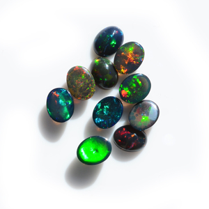 Cabine ovale noire en opale naturelle, 5x3mm, cabochon en opale véritable, plein de pierres précieuses d'opales 0.16 carats pour bijoux, livraison gratuite - Product Image 2