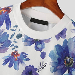 T-shirt tissé pour homme Impression par sublimation personnalisée Dernière conception Col rond Imprimé en polyester/coton - Product Image 3