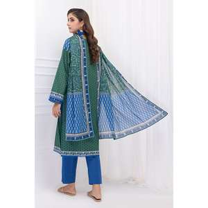 ชุดสูทผ้าลอนสีน้ำเงินสำหรับผู้หญิงแบบ 3 ชิ้น ยังไม่ได้เย็บติดกัน - Product Image 6