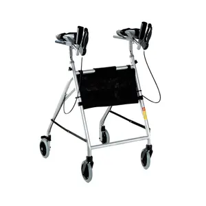 Arm Rollator For Elderly Sturdy Height Adjustable Steel Walker With Forearm Armrest Indoor Rollator Walker