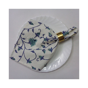 Nappe et serviette de table brodées à la main 100% coton, option logo personnalisé réutilisable écologique - Product Image 3