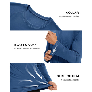 Haute qualité vêtements de plein air Rash Guard T-shirts à manches longues nouveau produit col rond Slim-fit Rash Guard pour hommes personnalisé OEM - Product Image 6