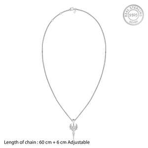 Collar con colgante de borde fantasma de plata oxidada con cadena de caja Accesorio de moda para él - Product Image 6