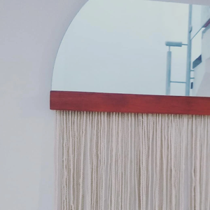 Espejo de Pared de Media Luna con Marco de Macramé, Estilo Boho Moderno y Lujoso, para Sala de Estar - Product Image 3