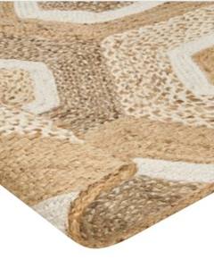 Handwoven Natural <b>Jute</b> Rug with Geometric Hexagon Pattern Eco Friendly Area Carpet for Living Room Bedroom Home Decor - Product Image 5