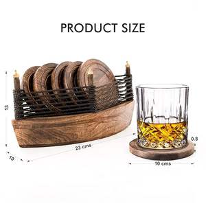 Juego de posavasos de madera de nogal clásico Premium, regalo de madera hecho a mano Natural para decoración de mesa de cocina del hogar - Product Image 2