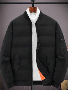 Vêtements d'hiver rembourrés à col baseball surdimensionné à fermeture éclair en gros pour hommes Veste matelassée Vêtements décontractés Veste pour hommes - Product Image 4