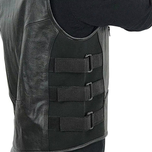 Chaleco de Motociclista de Cuero Genuino Premium en Oferta, Chaleco de Motociclista con Hebilla Lateral Ajustable, Fabricante en Pakistán - Product Image 4