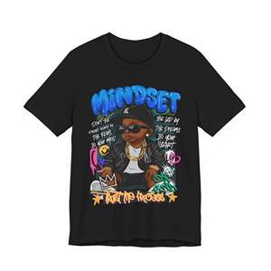 Maglietta 'Mindset Trust the Process' con Tintura Dip Dye, 220 Grammi, Stampa Serigrafica Compressa, Set di T-Shirt - Product Image 1