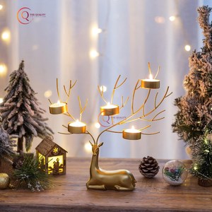 เทียนรูปกวางทำจากวัสดุทองเหลืองตกแต่งโต๊ะทำจากวัสดุที่มีเอกลักษณ์เฉพาะสำหรับตกแต่งโต๊ะหรือใช้ตกแต่งตามเทศกาลคริสต์มาส - Product Image 4