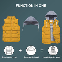 Chaleco Acolchado de Algodón para Hombre con Capucha y Diseño a Cuadros para Invierno, Servicio OEM Personalizado al por Mayor