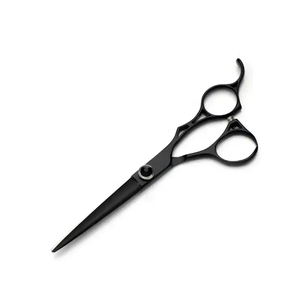 Professional <b>Hairdressing</b> Salon Barber <b>Kit</b> Straight Black Color Coated Stainless Steel Razor Hair Cutting Tools Set Premium - Product Image 3
