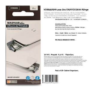 VORMANN Blue Zinc-Plated Steel Box Hinge 35mm Height 160mm Width 2.0mm Thickness Pack of 20-Cabinet Organizers - Product Image 3