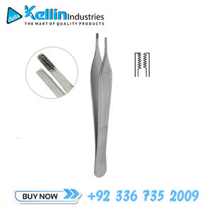 Pinces à tissus Adson-Brown droites 7x7 dents, instruments chirurgicaux généraux manuels, 12 cm, acier inoxydable, réutilisables, Sialkot, Pakistan - Product Image 5