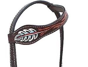 Headstall de cheval occidental de qualité supérieure nouveau design accessoire d'équitation en cuir usiné et sculpté à la main - Product Image 6