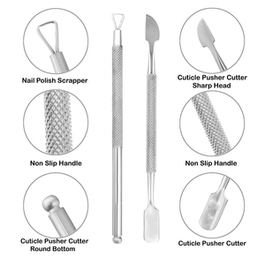 Instrumentos profesionales para el cuidado de las uñas de grado de salón, empujadores de cutículas de acero inoxidable duraderos para belleza, cepillo de Metal con logotipo personalizado - Product Image 3