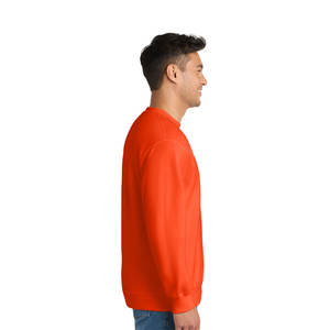 Sweat-shirt à col rond en molleton classique orange pour hommes, doux, chaud, écologique, séchage rapide, 330g, tissu unisexe en coton pour l'hiver - Product Image 4
