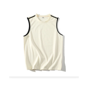 เสื้อกล้าม100% เข้ารูปกล้ามเนื้อผ้าฝ้ายเสื้อลำลองฤดูร้อนสีพื้นพิมพ์ลายไซส์พิเศษ - Product Image 4