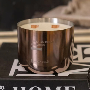 Vente en gros de pots à bougies et porte-bougies en acier inoxydable pour la décoration intérieure logo personnalisé vide cire de soja avec mat autres bougeoirs uniques - Product Image 2