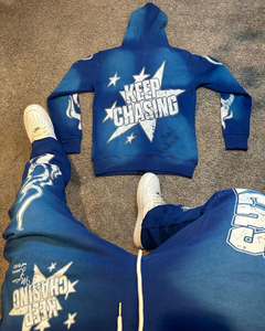 Survêtement imprimé bouffant personnalisé noir Streetwear Ensemble pantalons de survêtement et sweats à capuche Hip Hop 3d Puff Survêtement pour hommes - Product Image 4