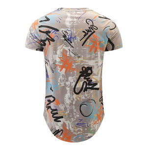 T-shirt respirant écologique à manches courtes et à col rond de haute qualité en mélange de polyester/coton tissé sur mesure pour hommes - Product Image 3