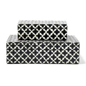 Caja de madera hecha a mano de calidad superior Rayas únicas y incrustaciones de hueso Artículos para el hogar indios para joyería Juego al por mayor para el Golfo - Product Image 5