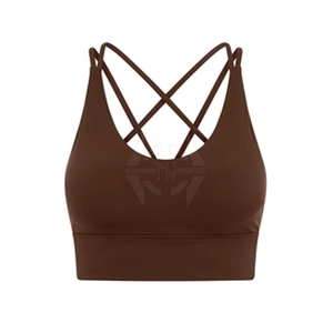 Hecho en Pakistán Mujeres Sujetador deportivo transpirable ecológico de alto soporte Spandex/Nylon Logo frontal Ropa activa - Product Image 2