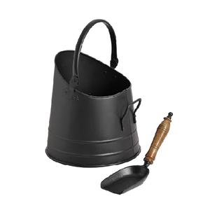 Handmade Cream Color <b>Coal</b> Storage Bucket in Steel with Elegant Design Perfect for Stylish Fireplaces and Garden Decor - Product Image 3