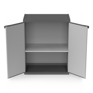 Armoire de jardin en résine 68x40x85 avec 2 portes (intérieur/extérieur) et étagères - Product Image 1