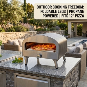 <span class=keywords><strong>Four</strong></span> à pizza au <span class=keywords><strong>gaz</strong></span> portable et réglable pour usage domestique moderne, en acier inoxydable, avec pieds pliables, écologique, durable, pour le <span class=keywords><strong>camping</strong></span> - Product Image 5