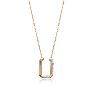 Clair CZ Pierre Rectangle Conception Argent Charme Collier Pendentif En Gros Bijoux Fine Jewellery - Product Image 6