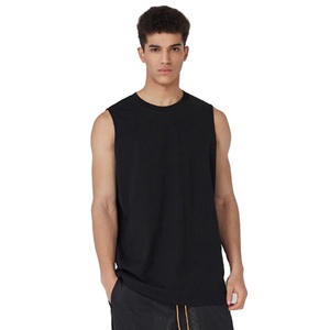 T-shirts de fitness d'été personnalisés pour hommes ensemble de chemises sans manches 100% coton avec design uni vêtements de sport décontractés avec propre logo style formel - Product Image 1