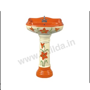 Lavabo sur pied en céramique de qualité supérieure peu encombrant monté au sol pour la cuisine emballage personnalisé disponible - Product Image 6