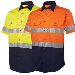 Camisas de seguridad personalizadas de tela de poliéster para hombre, camisa transpirable antiestática resistente al fuego de visibilidad para el trabajo de alta calidad 2025 - Product Image 1