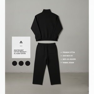 Ensemble deux pièces en coton lourd délavé à l'acide imprimé vintage pour homme : sweat-shirt à col montant et pantalon de jogging à jambe large - Product Image 6