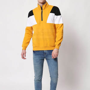 Sweat-shirt personnalisé à demi-fermeture éclair couleur unie sweat-shirts de haute qualité pour les hommes - Product Image 2