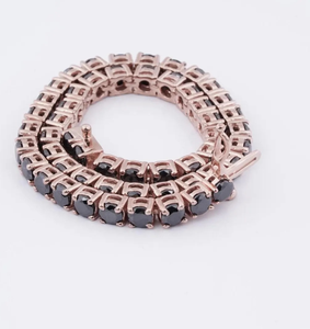 กำไลข้อมือเทนนิสเพชรโมอิสเงินแท้สีดำ925 - Product Image 1