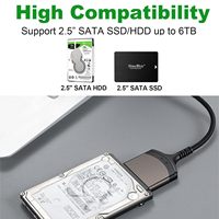 Cable SATA a USB C, adaptador de controlador duro SATA III tipo C de 3,1 a 2,5 "-convertidor externo para transferencia de datos SSD/HDD