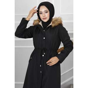 Ayla Tunnel Manteau Hijab Avec Ceinture Noir - Product Image 3