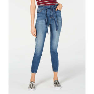 Jeans Skinny a Vita Bassa da Donna Vanilla Star con Cintura, Taglia 15, Blu Denim Traspirante, Stile Boyfriend, Pantaloni a Sigaretta, Vestibilità Ampia, con Logo - Product Image 1