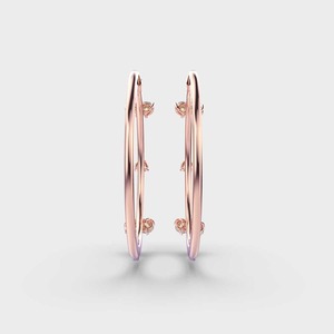 Classic Hoop Lab Grown Diamond Earrings in 14KT Rose Gold 1.5CT Total Diamond <b>Weight</b> - Product Image 2