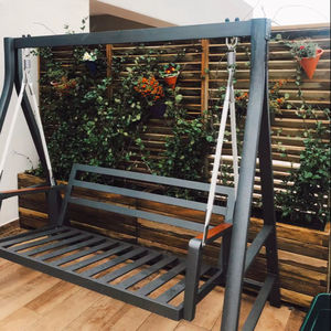 Columpio de hierro hecho a mano artístico decorativo fuerte duradero cómodo seguro elegante único Vintage rústico moderno al aire libre - Product Image 1