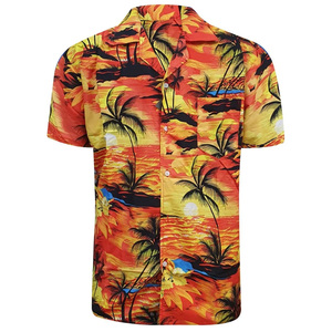 เสื้อฮาวายพิมพ์ลายดอกไม้สำหรับผู้ชายเสื้อเชิ้ตชายหาดมีกระดุมแบบลำลองแห้งเร็ว