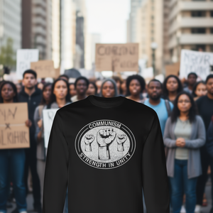 Camiseta de Manga Larga de Apoyo al Comunismo, Producto Promocional con Mensaje de Fuerza en Unidad - Product Image 3